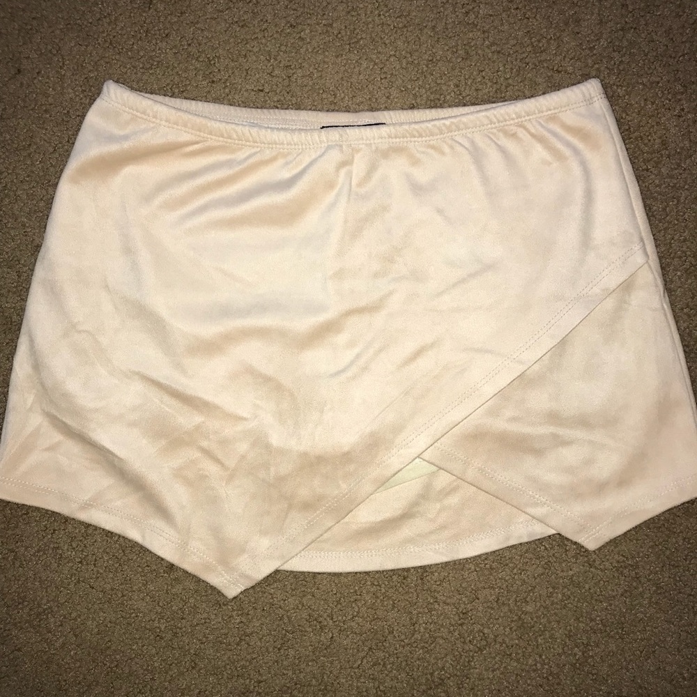 Suede envelope skirt